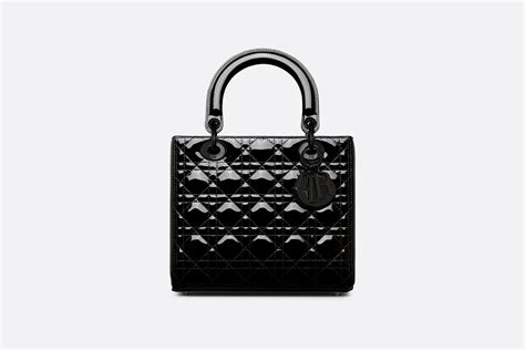 Medium Lady Dior Bag Black Ultraglossy Patent 